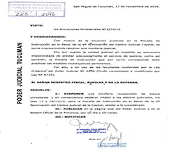MINIFERIA DE LA FISCALÍA DE INSTRUCCIÓN Vª NOMINACIÓN- 17 y 18/11/16.