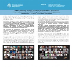 Mesa de Trabajo Interinstitucional de la DNRUA y la Red Federal de Registros de Aspirantes a Guarda con Fines Adoptivos 2020