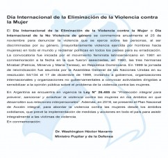 DIA INTERNACIONAL DE LA ELIMINACION DE LA VIOLENCIA CONTRA LA MUJER