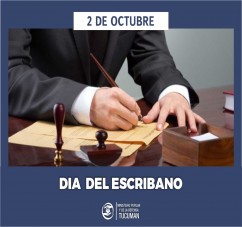 EL MINISTRO PUPILAR Y DE LA DEFENSA SALUDA A TODAS Y TODOS LOS ESCRIBANOS EN SU DIA